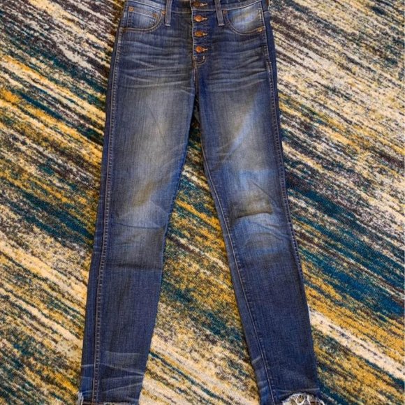Madewell Jeans | Size 25 | Button Front 10” High Riser Skinny Jeans - Picture 3 of 7